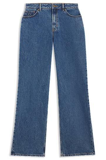 Džínsy BOSS Wide-Leg Jeans with Stacked Logo Modrá | 50550597, 0