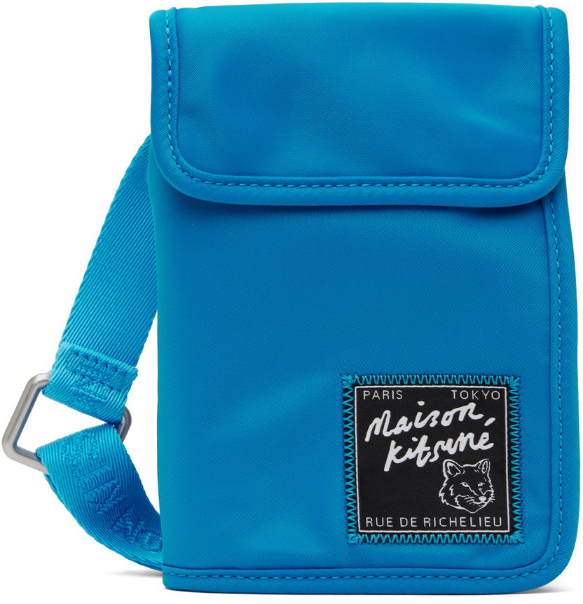 Taška cez rameno MAISON KITSUNÉ Maison Kitsuné 'The Traveller' Neck Pouch Modrá | MM05362WQ1001P451, 0