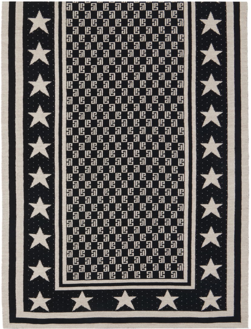 Šál Balmain Mini Monogram Stars Scarf Čierna | CH1XG050KF94