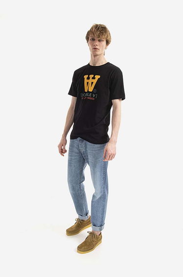 Tričko WOOD WOOD Typo Print T-shirt Čierna | 10285700.2222, 1
