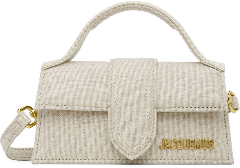 Kabelka Jacquemus Les Classiques 'The Bambino' Small Linen-Blend Top-Handle Flap Bag Béžová | 22HBAW00006AW00094