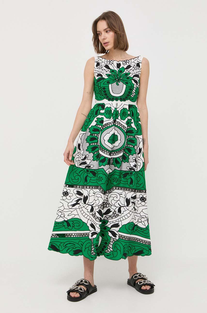 Šaty Valentino Cotton Dress Zelené | 2R0VA23F6T3, 0