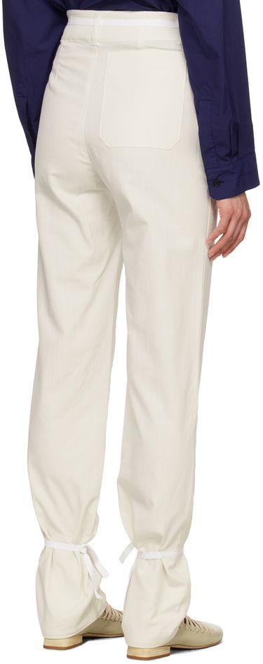 Nohavice LEMAIRE Straight Leg Tie Hem Trousers Biela | PA1098 LF1253, 2