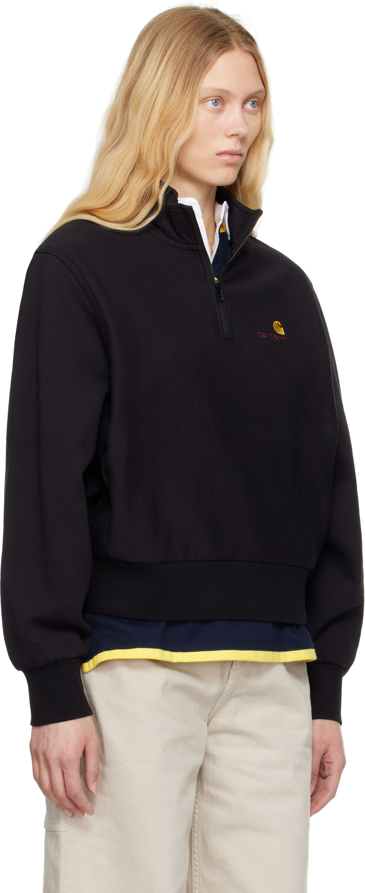 Sveter Carhartt WIP American Script High Neck Sweatshirt Čierna | I033827 89XX, 1