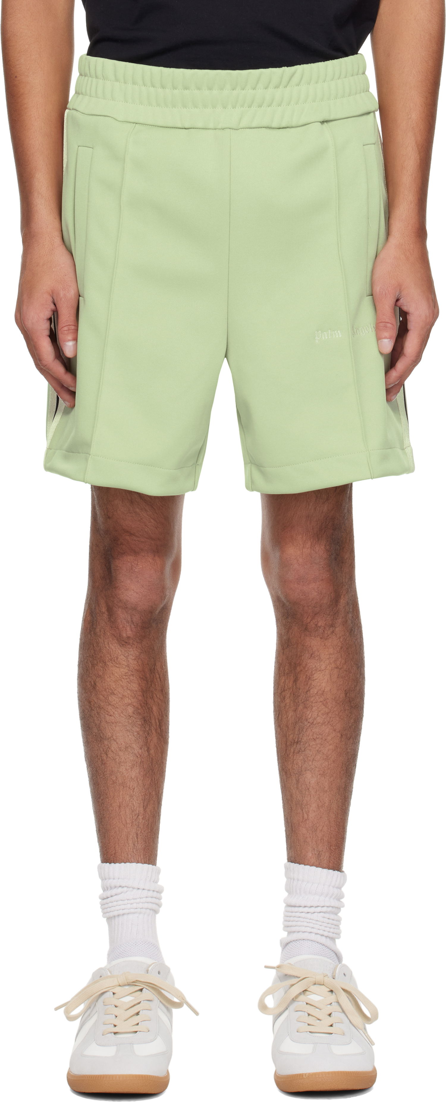 Šortky Palm Angels Palm Angels Embroidered Logo Track Shorts Zelené | PMCL004S25FAB0015303, 0