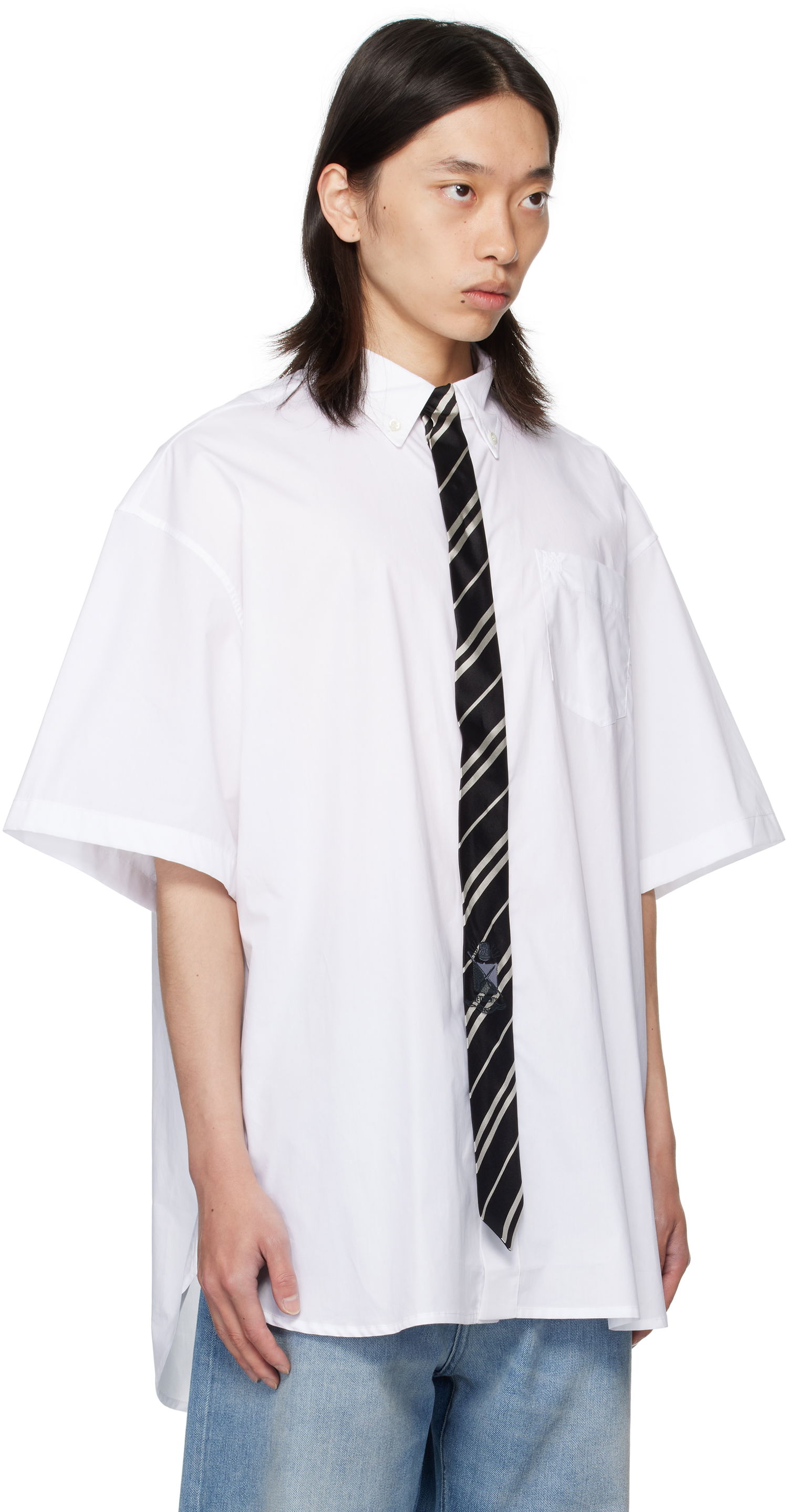 Košeľa VETEMENTS Vetements Tie Short-Sleeve Shirt Biela | UH76SH250W, 1