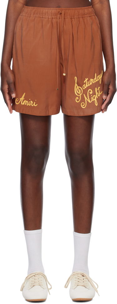 Šortky AMIRI Amiri Saturday Night Drawstring Shorts Hnedá | AMSHCA1076, 0