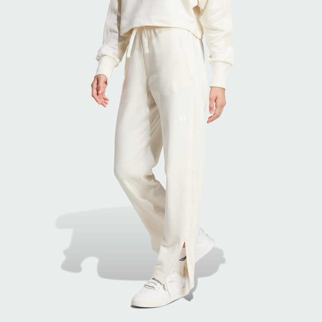 Tepláky adidas Performance Terry 3-Stripes Straight Leg Joggers Biela | IW1134, 0