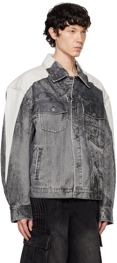 Bunda Feng Chen Wang Feng Chen Wang Printed Denim Jacket Šedá | FUF18JK06, 1