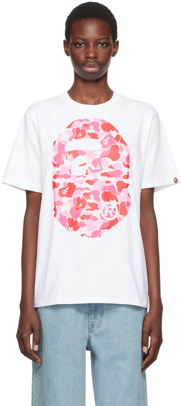 BAPE White ABC Camo Big Ape Head T-Shirt