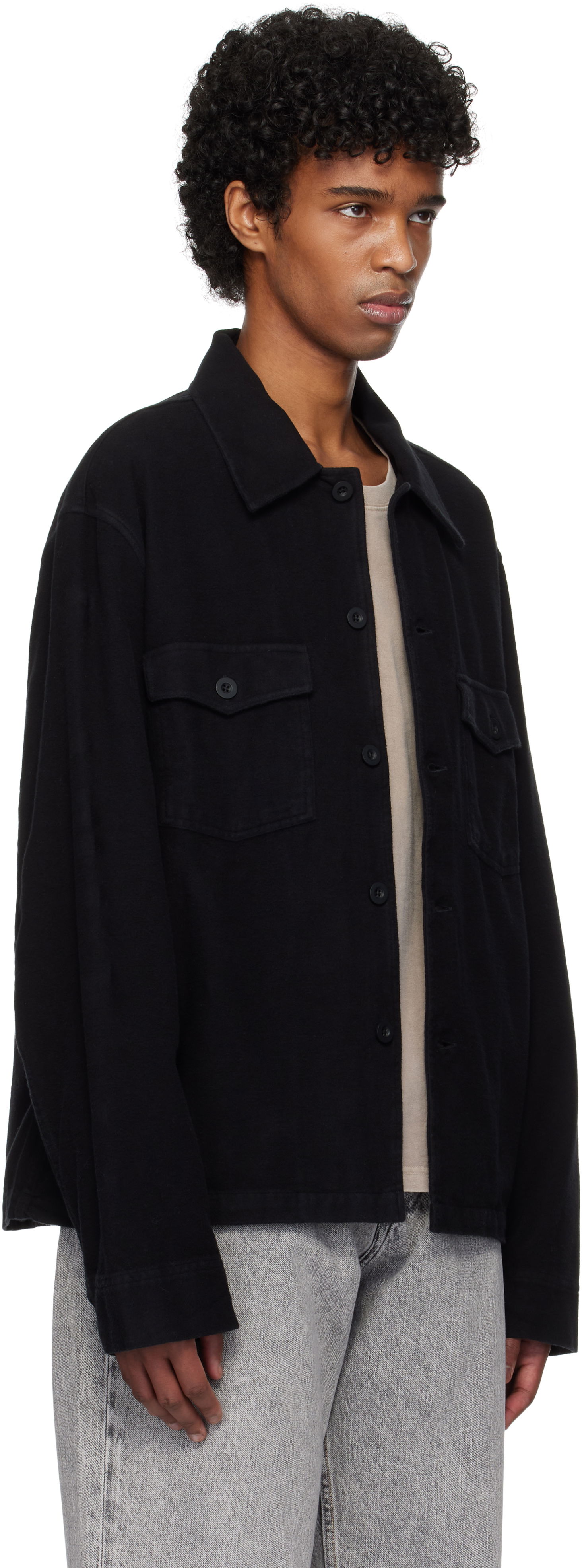 Bunda OUR LEGACY Evening Overshirt Black Brushed Cotton Čierna | M4201EBBC, 1