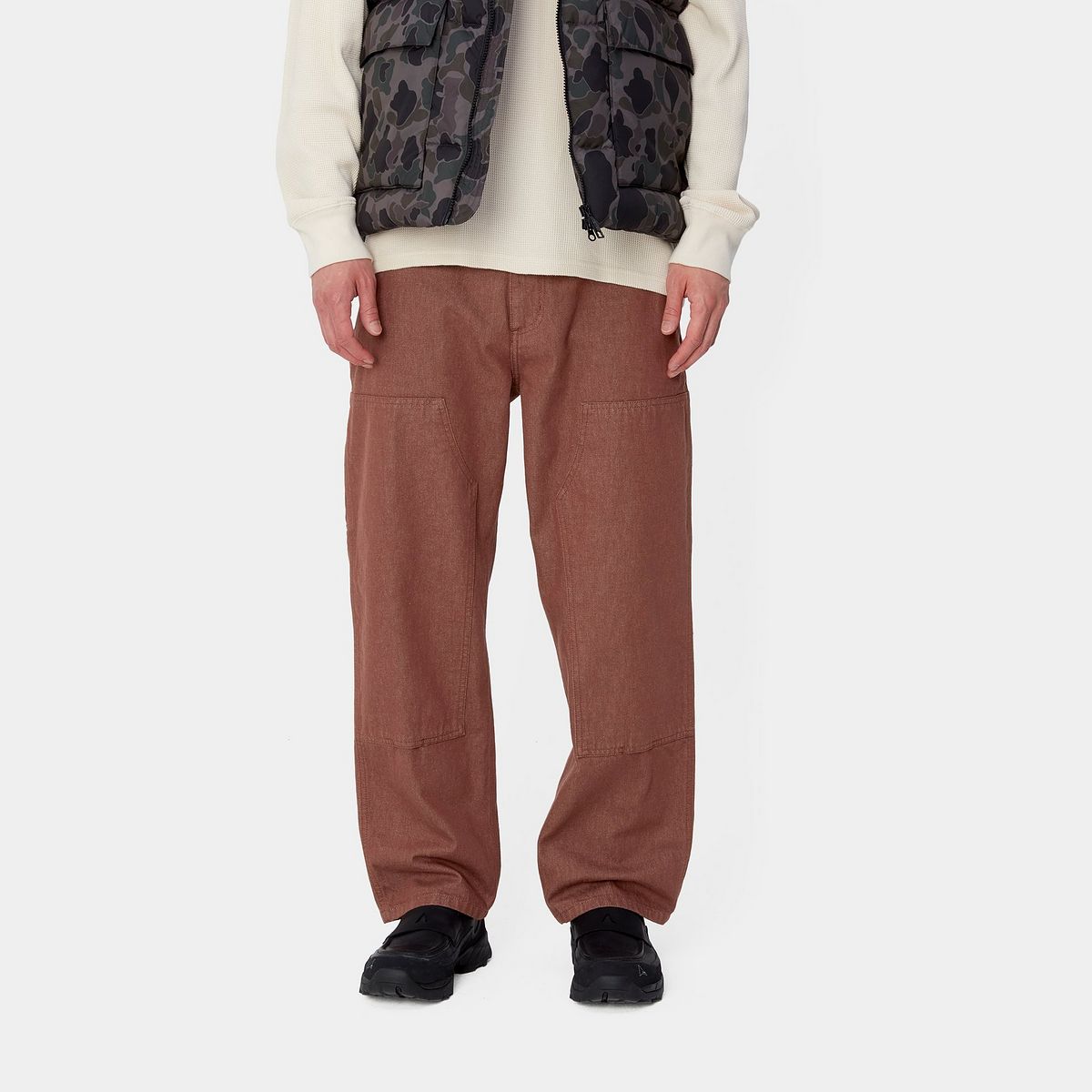 Cargo nohavice Carhartt WIP Double Knee Rinsed Pants Hnedá | I033887_9, 0