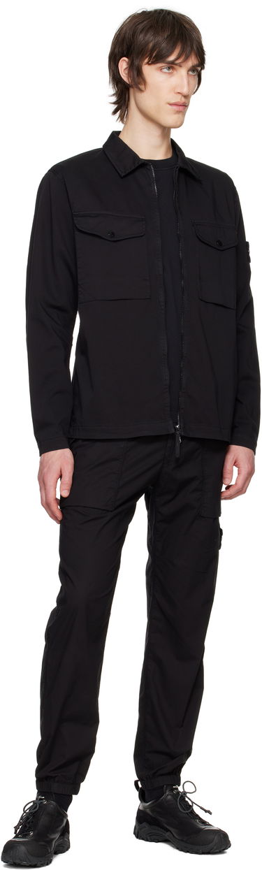 Košeľa Stone Island Stretch Cotton Overshirt Čierna | K1S15 1200128 S0012, 4