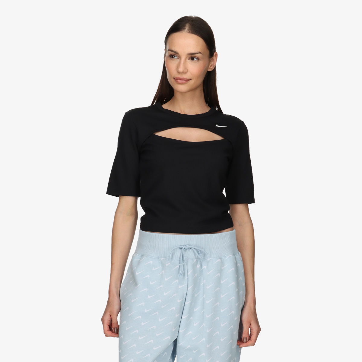 Crop Top Nike NSW Essential Cutout Half Sleeve Top Čierna | FB8282-010, 0