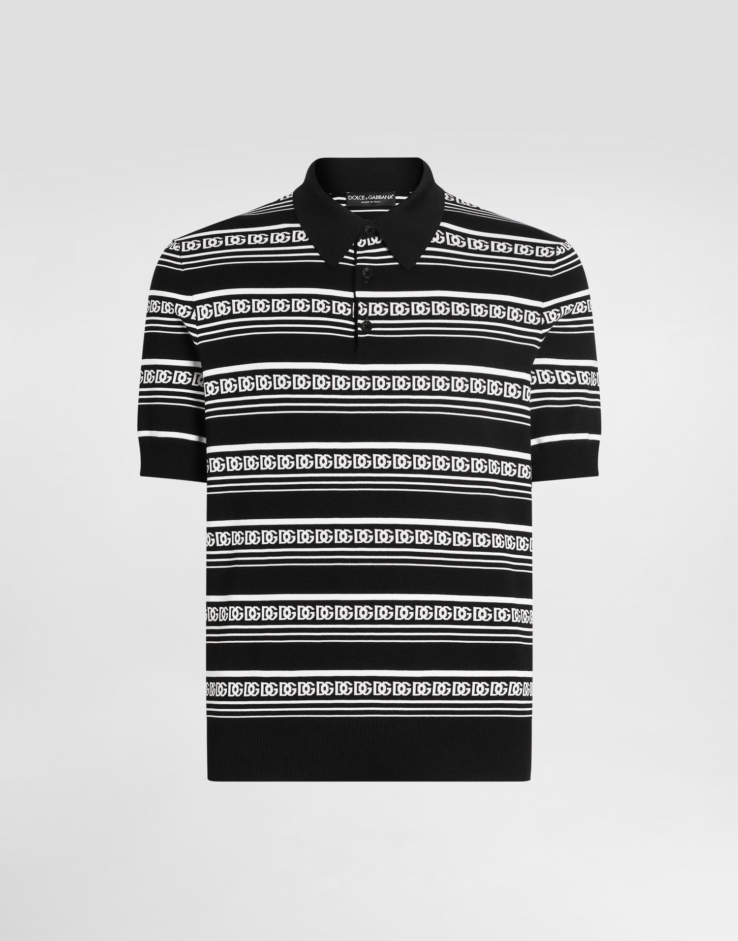 Polo tričko Dolce & Gabbana Dolce & Gabbana Silk Knit Logo Polo Shirt Čierna | GXZ02TJBSN4N0004, 0