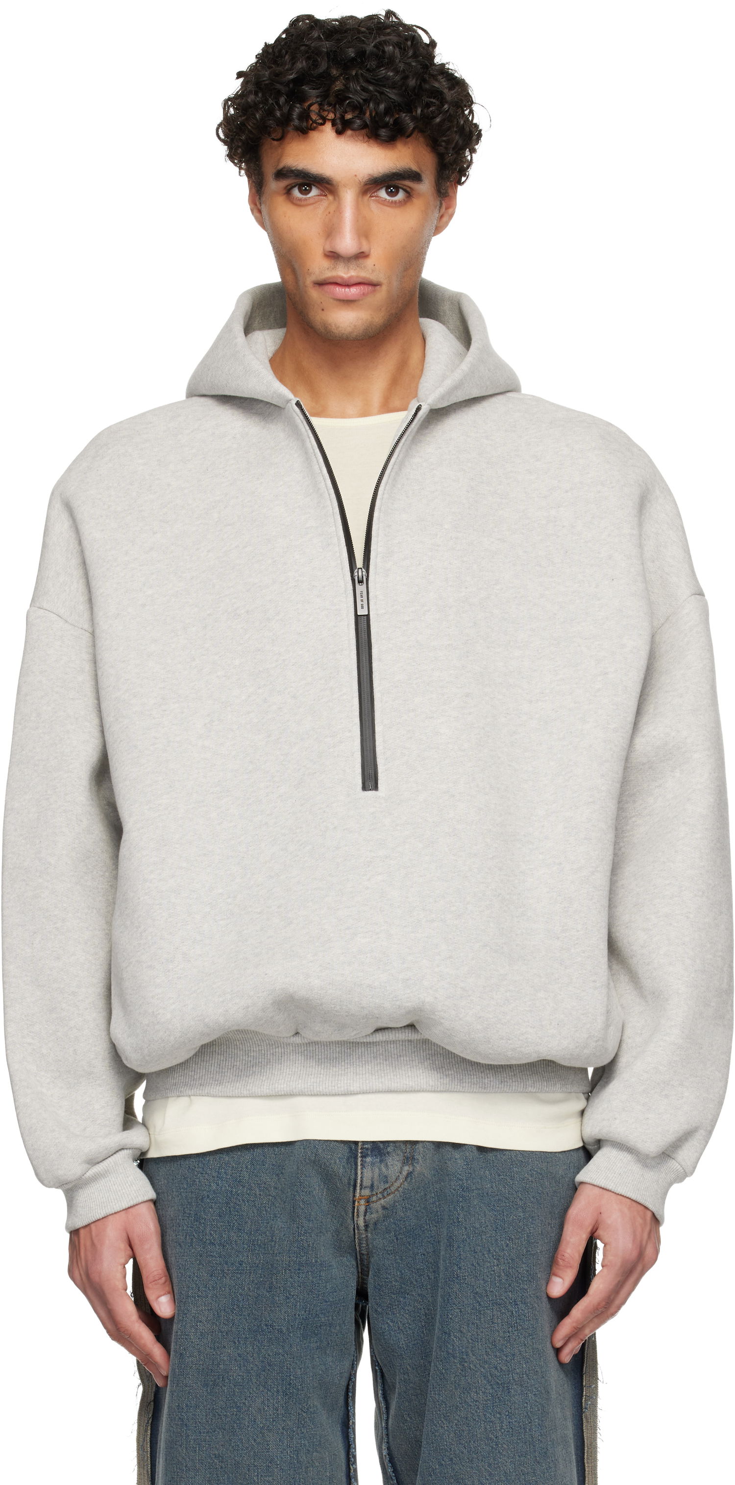Mikina Fear of God Athletics Half Zip Hoodie Šedá | FG25FW12-123FLC-054, 0