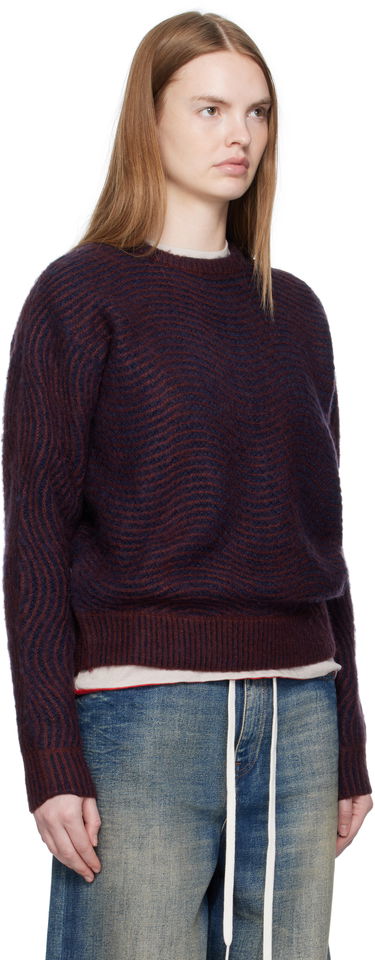 Sveter Dime Dime Mohair Wave Knit Sweater Vínová | DIMEFA254BUR, 4