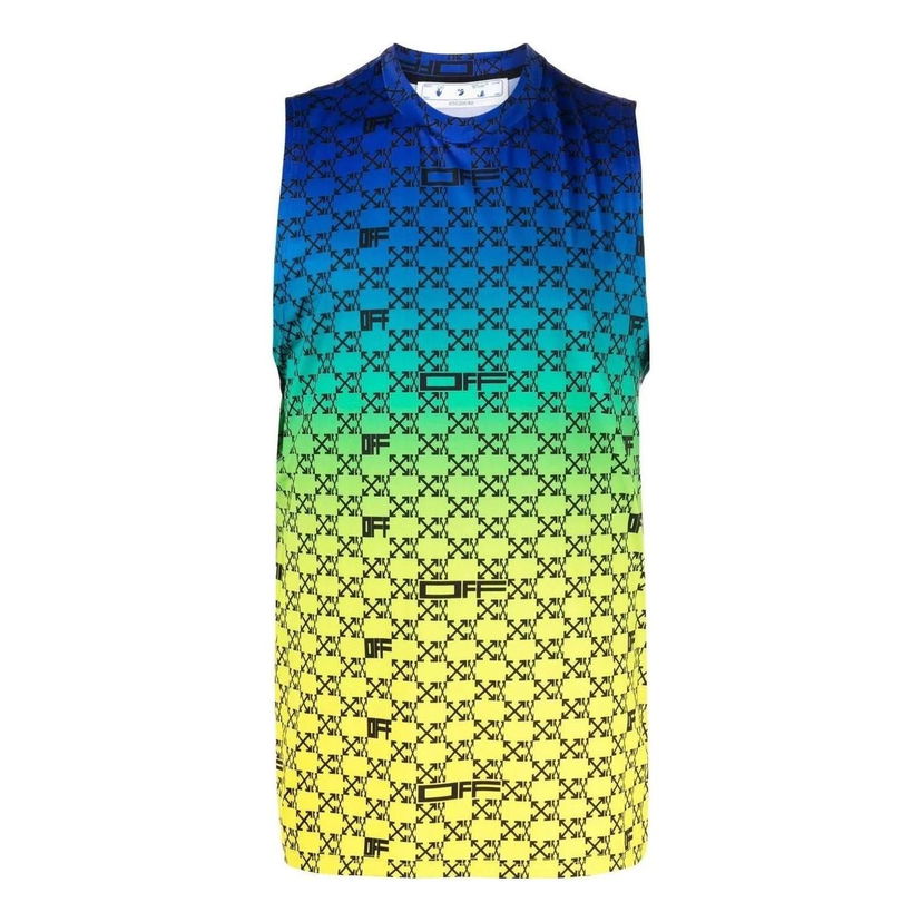 Tielko Off-White Athl Monogram Tank Top Modrá | OMVA033S22FAB0018410