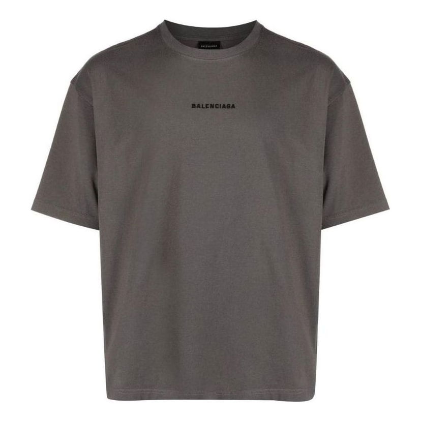 Tričko Balenciaga Balenciaga Embroidered-Logo Cotton T-Shirt Šedá | 612966TNVG91300