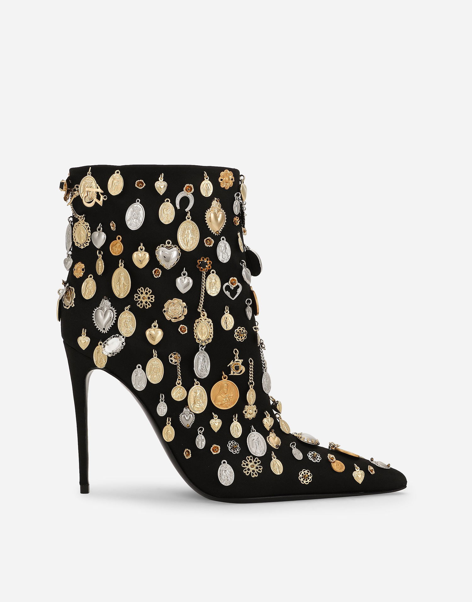 Doplnky Dolce & Gabbana Dolce & Gabbana Satin Embroidered Ankle Boots Čierna | CT1052AW1158M691, 0