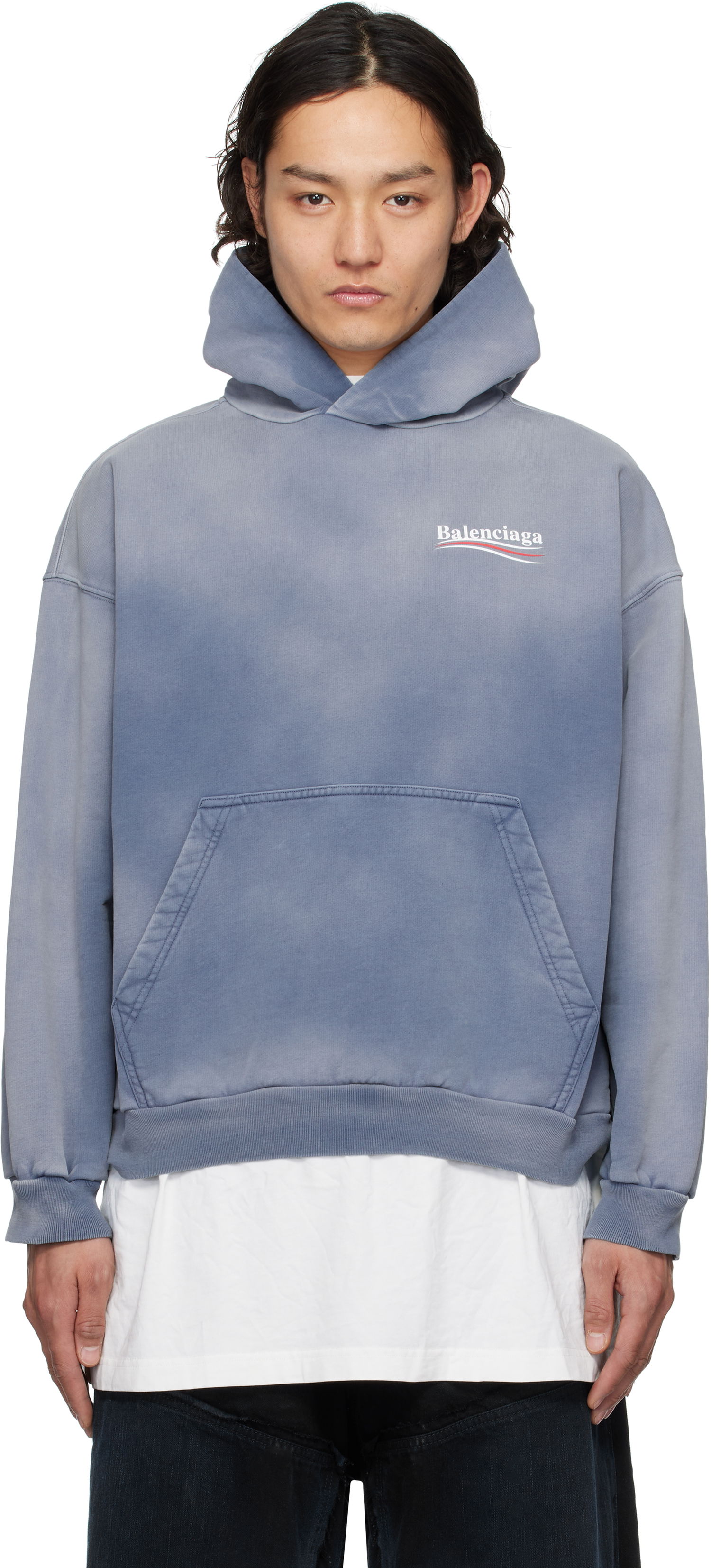 Mikina Balenciaga Balenciaga Political Campaign Hoodie Modrá | 767877TRVB1, 0