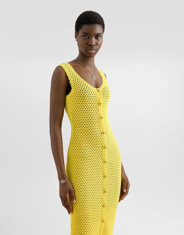 Šaty Dolce & Gabbana Dolce & Gabbana Crochet Knit Maxi Dress Žltá | FXS37TJFMLTA3852, 3