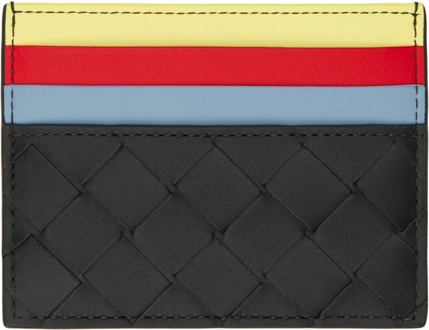 Peňaženka Bottega Veneta Intrecciato Multicolor Leather Card Holder Čierna | 796387 VCPQG 3483, 1