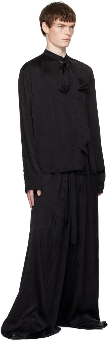 Nohavice Ann Demeulemeester Ann Demeulemeester Bruse Wide Lounge Pants Čierna | B0012744-FA611-099, 3