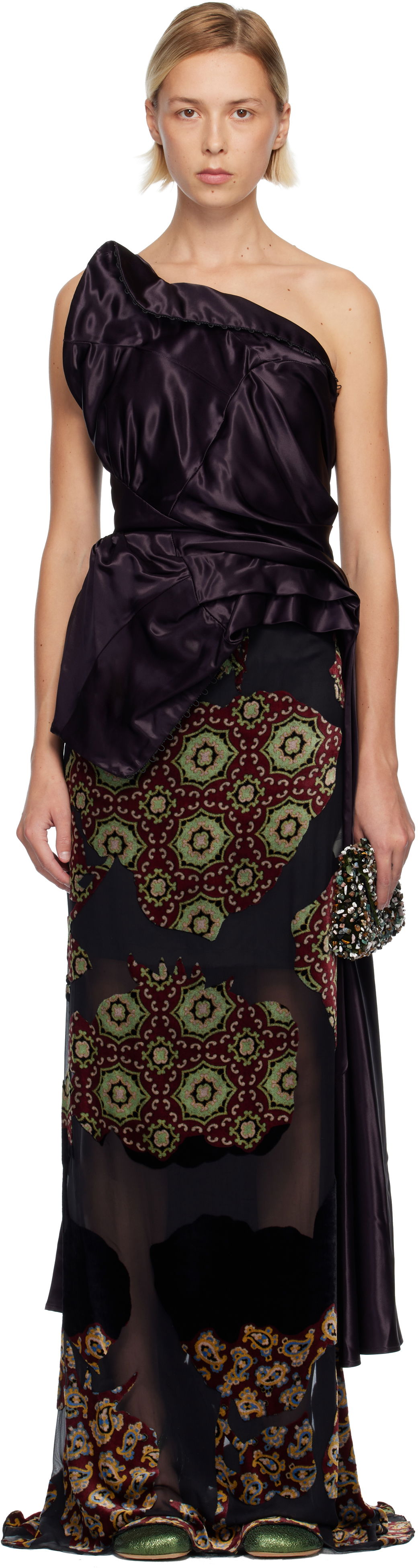 Tričká a tielka Dries Van Noten Dries Van Noten Draped Satin Top Rôznofarebný | 252-010782-2071, 0