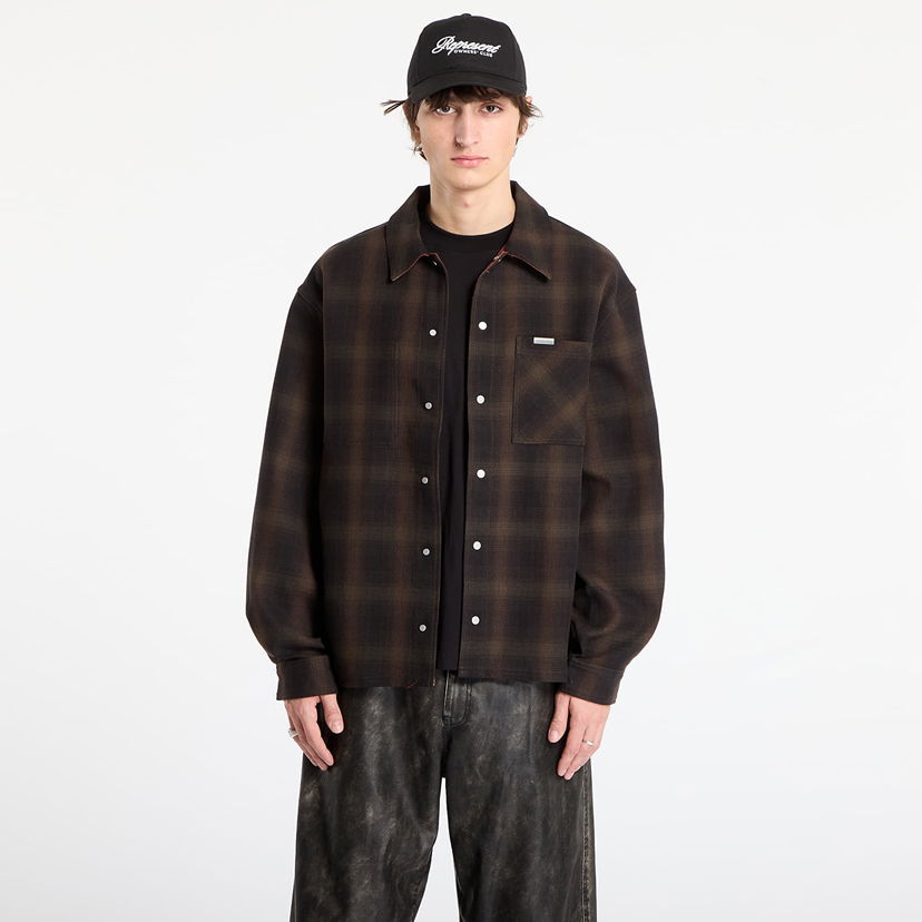 Bunda Represent Clo Bonded Reversible Check Shirt Hnedá | MLM100105-17
