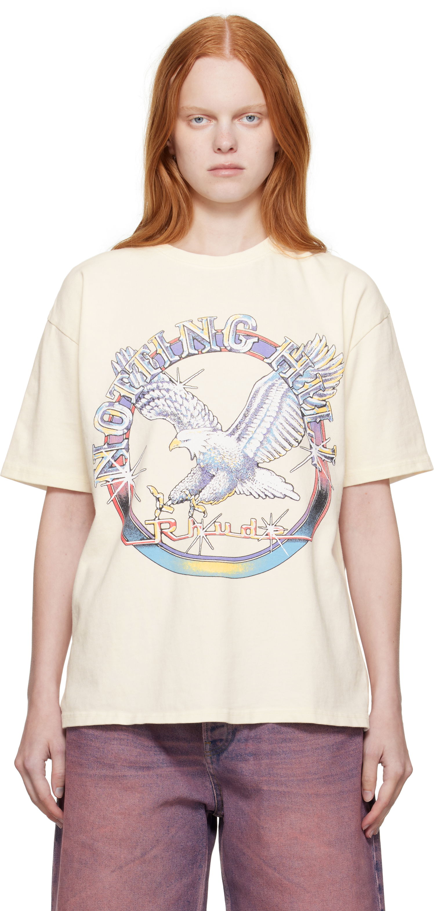 Tričko Rhude Rhude 'Notting Hill' Graphic Eagle T-Shirt Béžová | RHPF25TT13012, 0