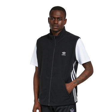 Vesta adidas Originals 3-Stripes Fleece Vest Čierna | HK7392, 0