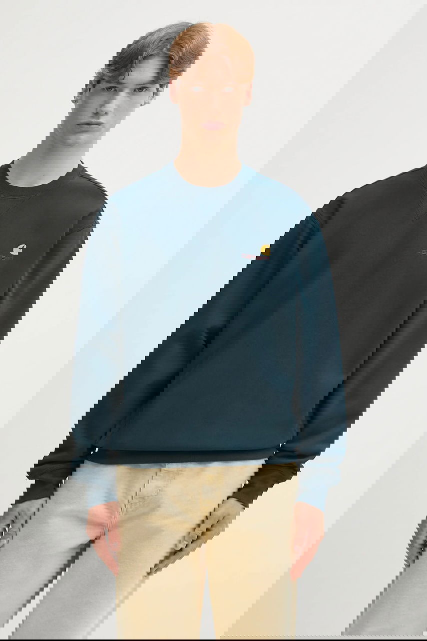 Mikina Carhartt WIP American Script Sweatshirt with embroidered logo Zelené | I025475.0AUXX, 0