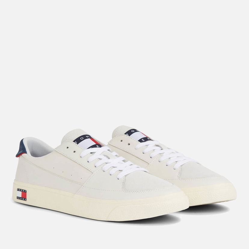 Tenisky a topánky Tommy Hilfiger Vulcanized Leather Trainers Biela | EM0EM01106YBL