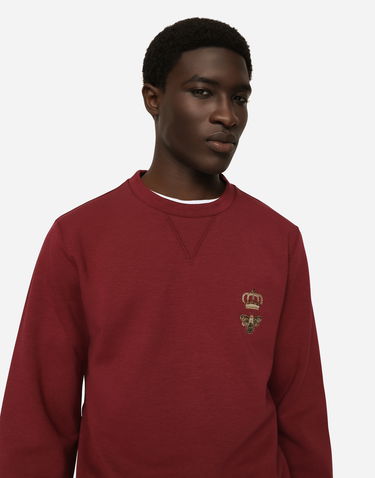 Mikina Dolce & Gabbana Cotton Jersey Sweatshirt With Embroidery Vínová | G9ABJZHU7H9R0108, 3