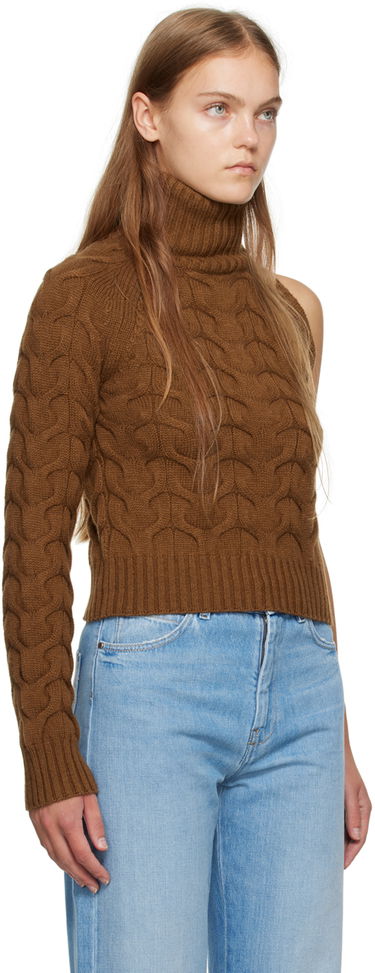 Sveter Max Mara One Shoulder Knit Sweater Hnedá | 2313662536600 MM12127, 1
