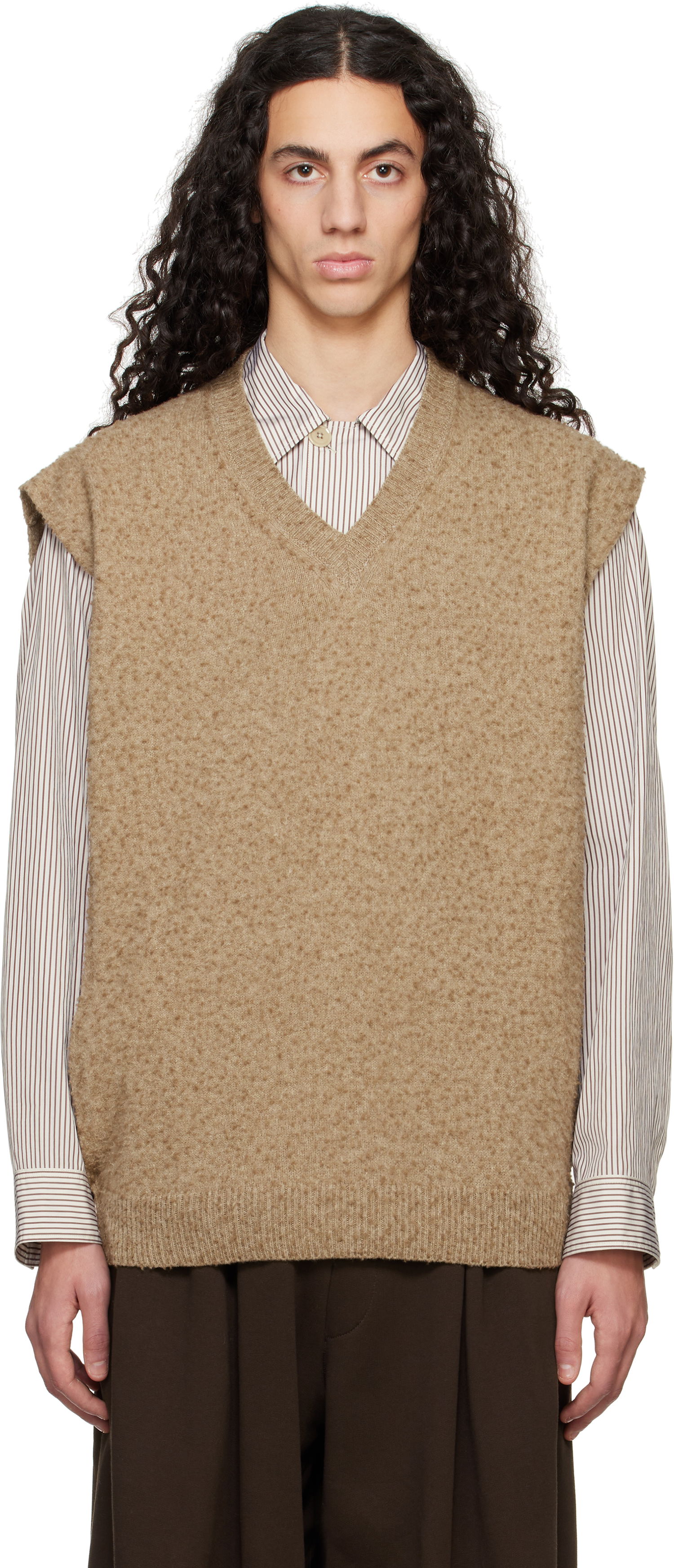 Sveter Maison Margiela Maison Margiela Pilling Knit Vest Hnedá | S50TH0065 M13108, 0