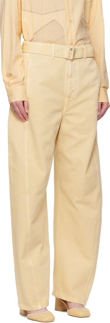 Nohavice LEMAIRE Lemaire Twisted Belted Trousers Žltá | PA326 LD1045, 4