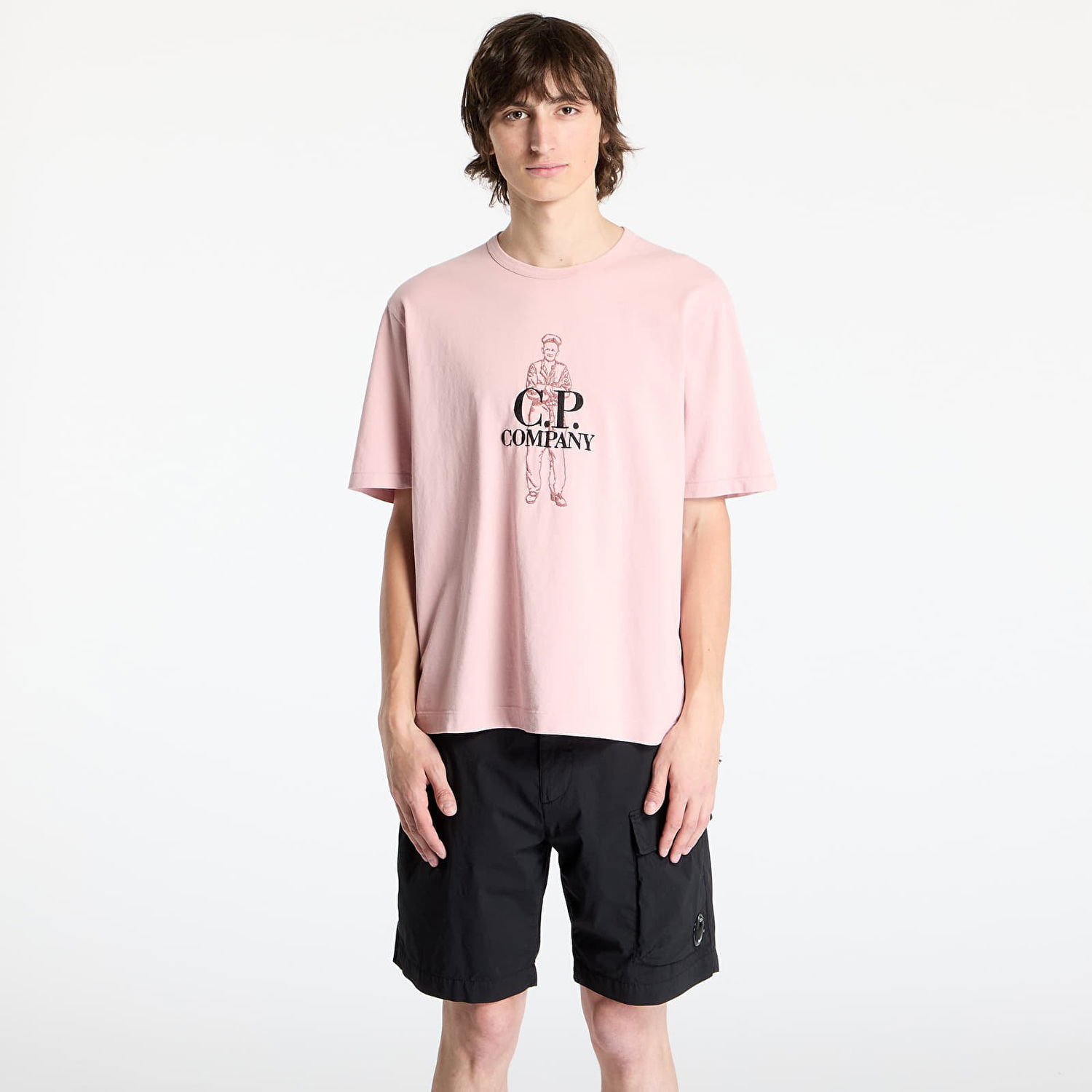 Tričko C.P. Company C.P. Company Logo T-Shirt Ružová | 18CMTS288A006057O-520, 0