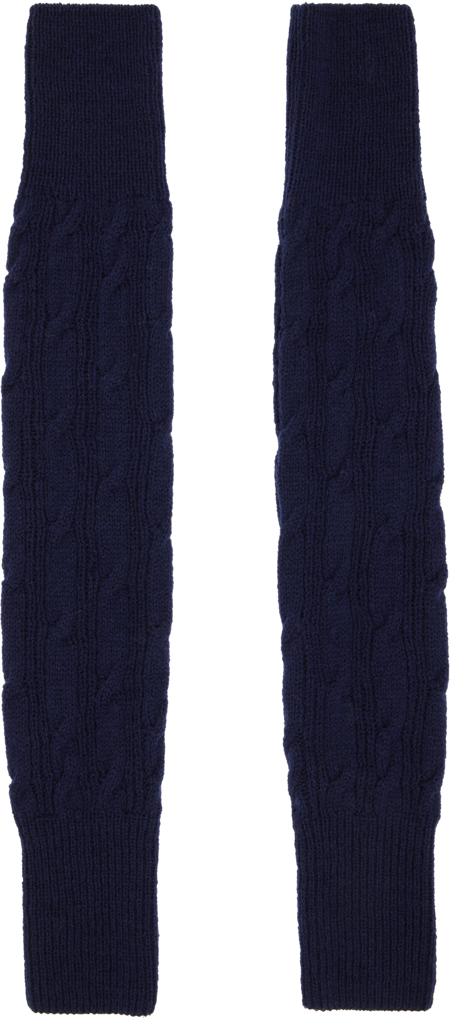 Rukavice Dries Van Noten Dries Van Noten Wool Cable-Knit Arm Warmers Navy | 252-021213-2707, 0