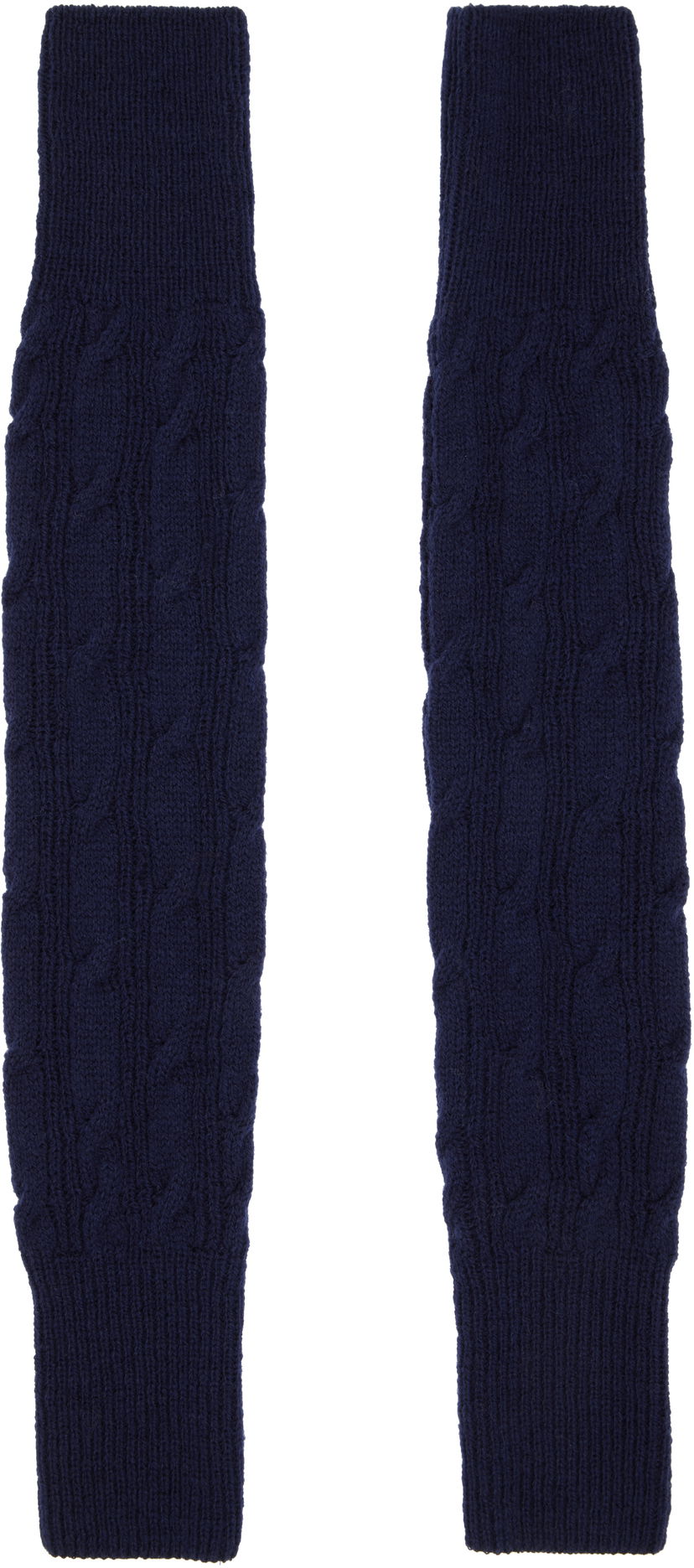 Rukavice Dries Van Noten Dries Van Noten Wool Cable-Knit Arm Warmers Navy | 252-021213-2707