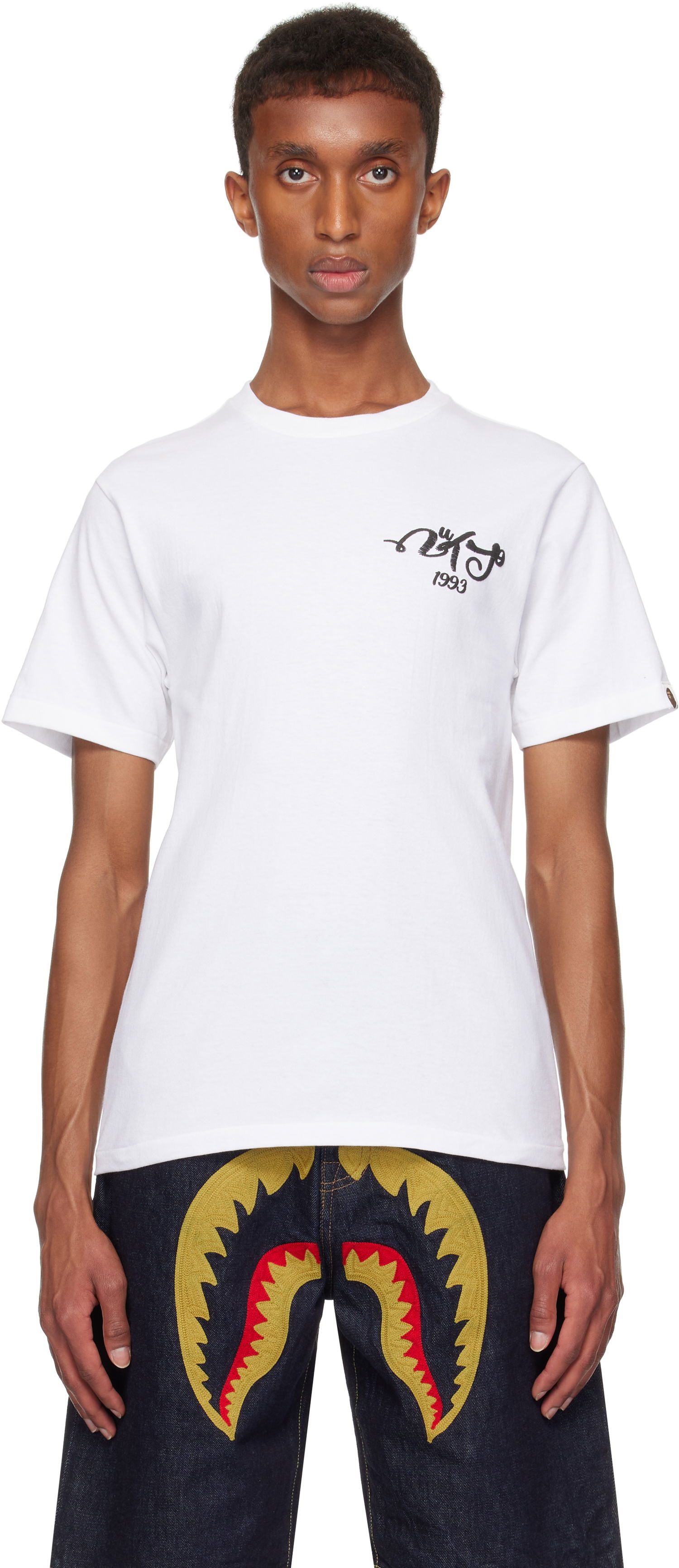 Tričko BAPE Embroidery Style Logo T-shirt Biela | 001TEK801025M, 0