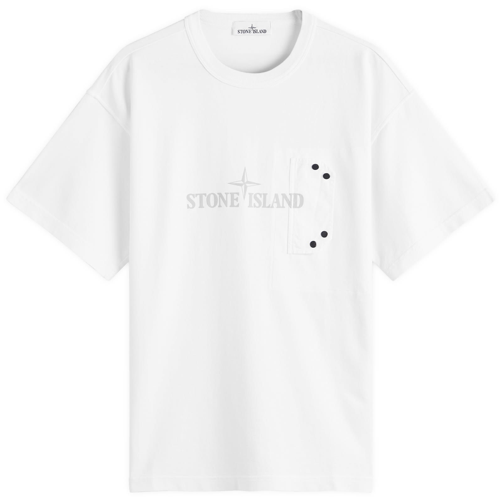 Men's Pocket Detail Logo t-Shirt in White, Size Large | END. Clothing