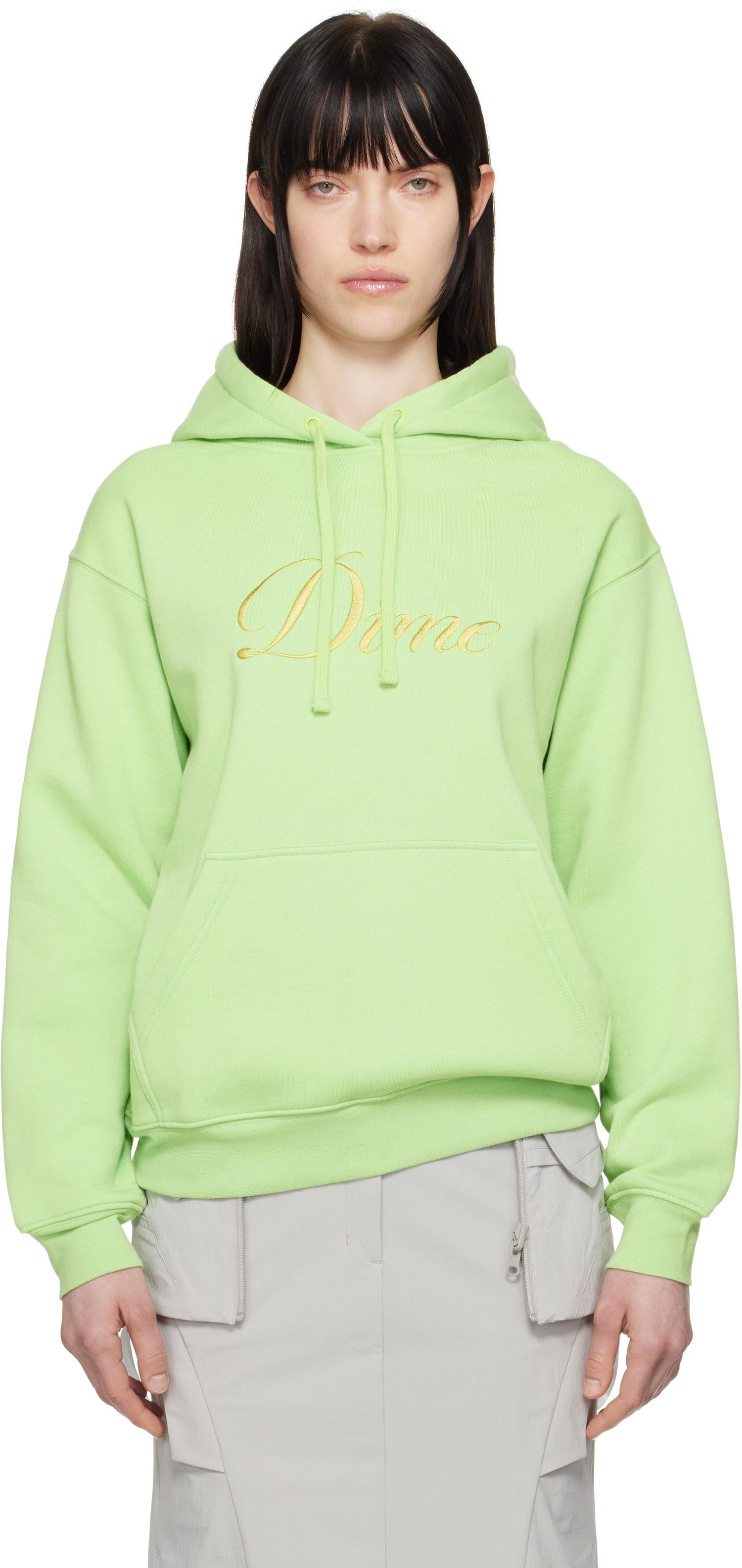 Mikina Dime Dime Cursive Logo Hoodie Zelené | DIMESP2544SAG, 0