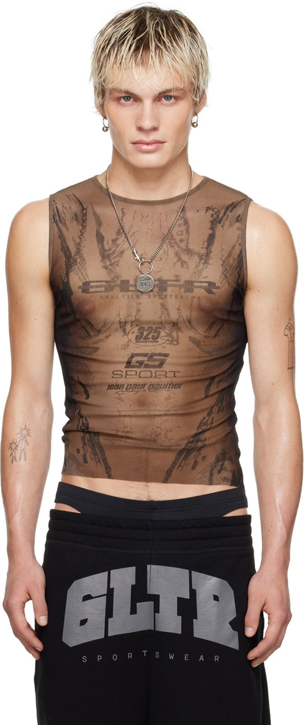Tielko Jean Paul Gaultier Shayne Oliver Edition 'GS Sport' Graphic Tank Top Hnedá | 24/27-U-DB034-T550-6700