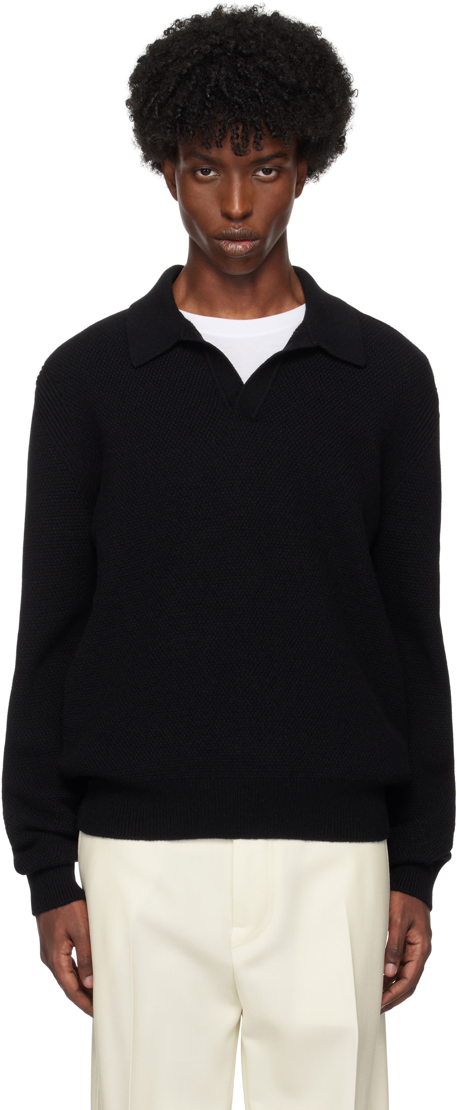Polo tričko ZEGNA Cashmere Polo Čierna | UEK85A8-131, 0