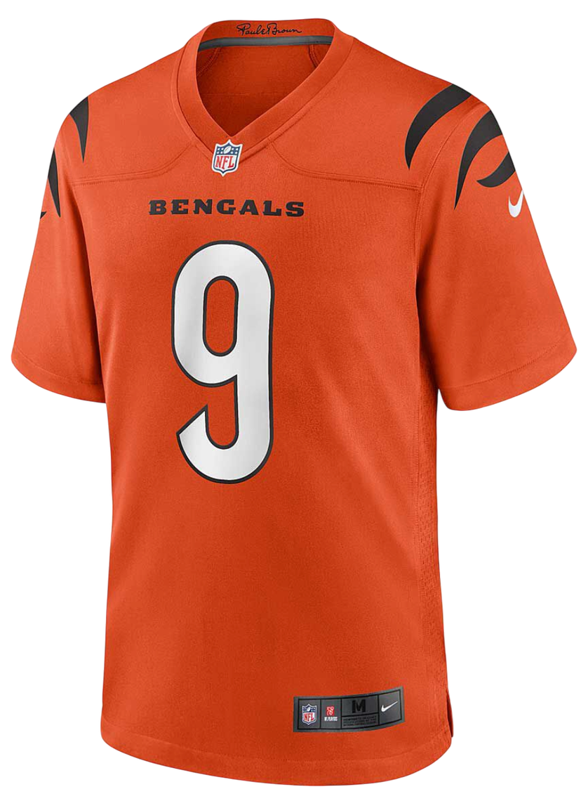 Dres Nike NFL Cincinnati Bengals Player Number 9 Jersey with Paul Brown Signature Detail Oranžová | 67nm-caga-9af-2ke-67nm-caga-9af-2ke