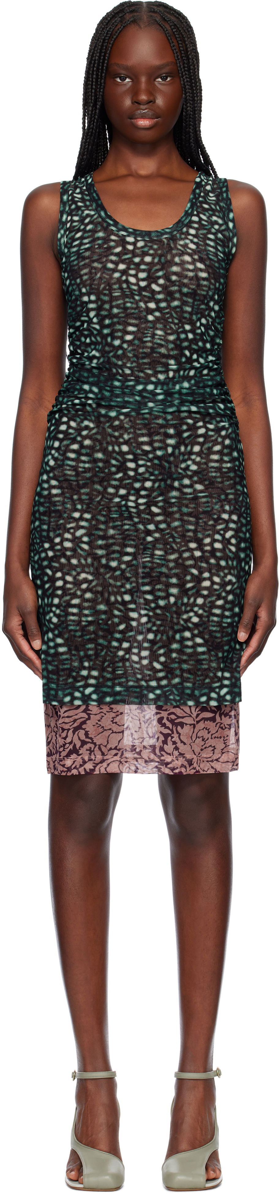 Šaty Dries Van Noten Dries Van Noten Printed Midi Dress Zelené | 251-011163-1619, 0