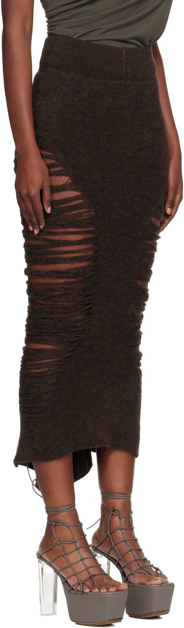 Sukňa Rick Owens Rick Owens Calf Dauphine Midi Skirt Hnedá | RP02E4685 KGRIDP, 1