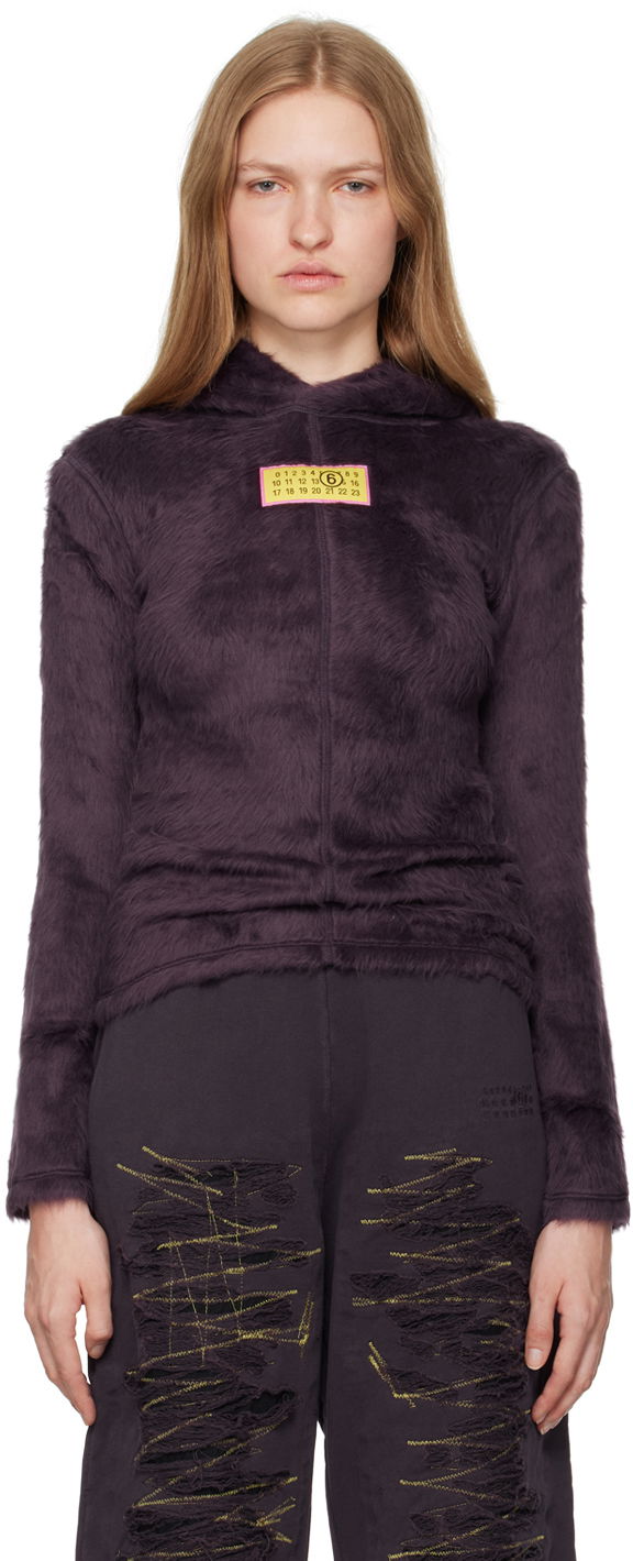 Mikina Maison Margiela Furry Jersey Hoodie Fialová | S62NH0033 M20045, 0